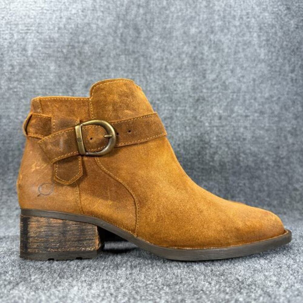 Born Morocco Bootie Womens 8 EU 39 Brown Rust Distressed Suede Ankle Boots EUC